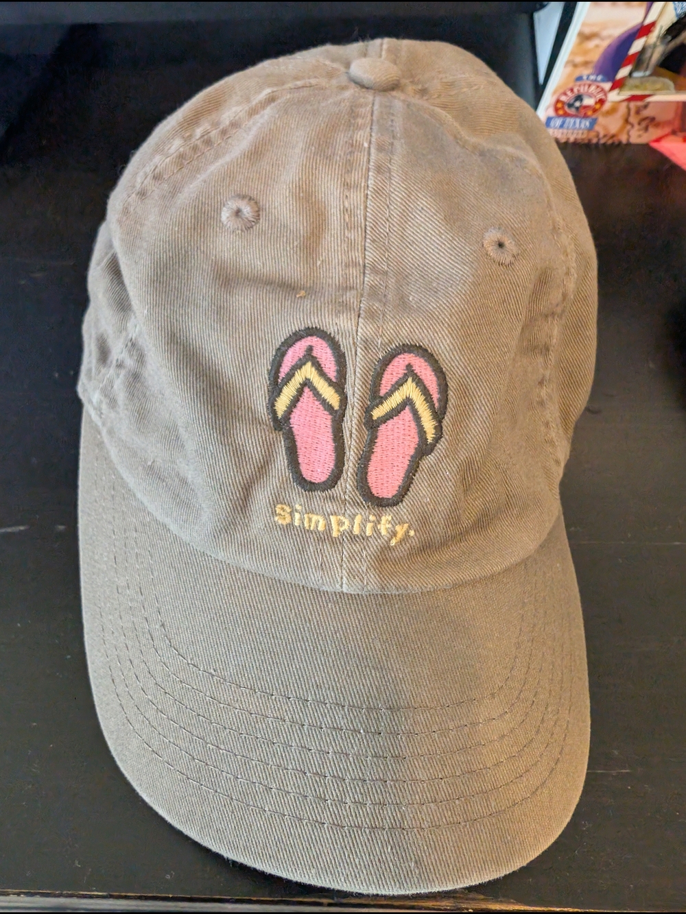 Life Is Good Khaki Cotton Cap with Light Gray Label